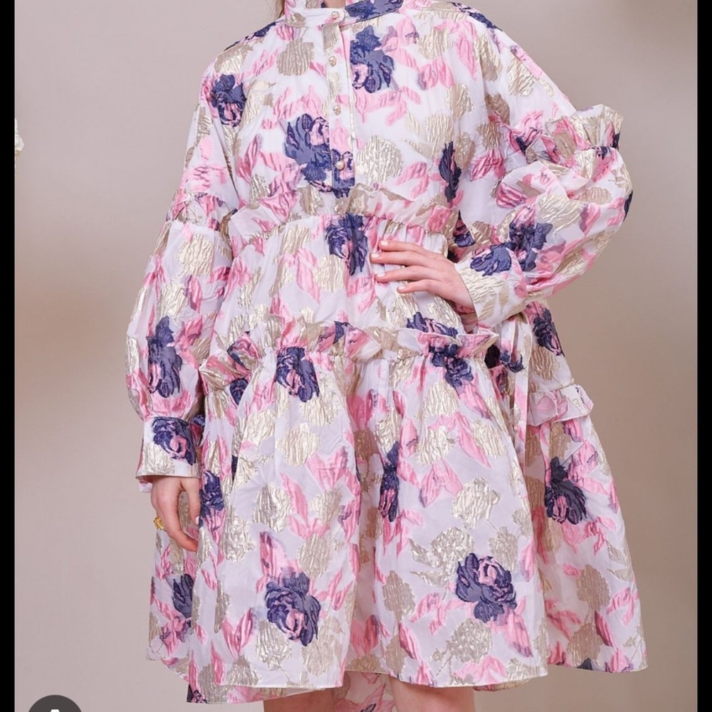 Sister Jane Dream Camellia Jacquard Midi Dress, New with Tags, Size XS